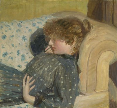 ソファの上の少女、1891 作： Philip Wilson Steer